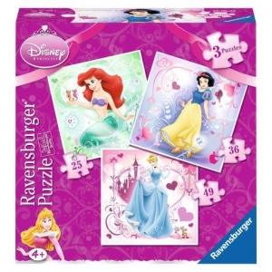 07085 Puzzle 3 w 1 (25, 36, 49 el) Princess Disney-5244