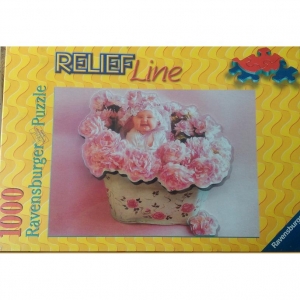 16166 Puzzle 1000 Relief Line Baby in Pink R-8508