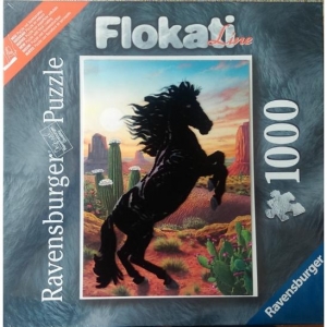 16034 Puzzle 1000 Flokati ( Welurowy) Czarny ogier-8509