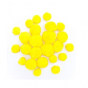 Pompony akryl. mix żółte 24szt-11716
