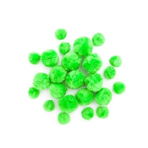 Pompony akryl. mix zielone 24szt-11717