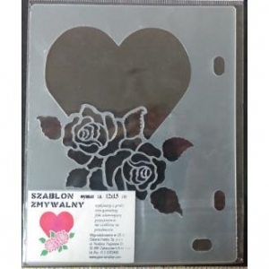 Szablon 12x15 cm Serce z różą-7444