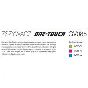 Zszywacz płas. One-touch ziel.-czar. 40k. GV085-ZV-7832